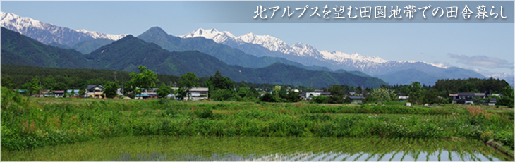 北アルプスを望む田園地帯での田舎暮らし